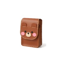 DIY 가죽 크로스백 만들기 세트 동물 캐릭터 어린이 초등 학생 핸드폰 휴대폰 보조 가방 가죽공예 키트 바느질 반제품 재료 엄마표 집콕 놀이, 1개, 가죽크로스백(곰)