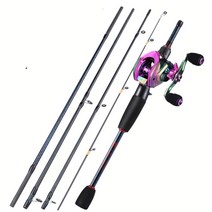 Sougayilang 낚시 전체 키트 5 섹션 1.8-2.4m 루어 낚싯대 12 1BB 다채로운 캐스팅 릴 낚시 가방 루어 라인 가방 세트, 오른손으로 2.4M, 낚시 콤보