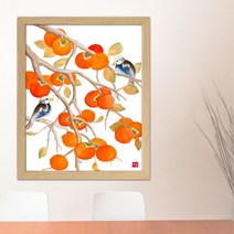 나봄갤러리 감나무와 박새 감그림 감나무 액자, 3.내츄럴 액자