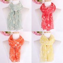 에스닉 목도리 스카프 플라워 자수 머플러