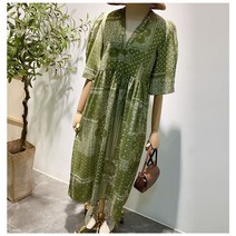 보헤미안 원피스 휴양지 집시 휴가 브이넥 롱 여름 여행 프린팅 에스닉 바캉스 비치