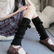 지뢰계 레그워머 양산형 니트 니삭스 발토시 발목토시, one size, black wool ball