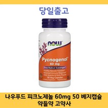 나우푸드 피크노제놀-프랑스해안송껍질추출물 호팍사 60mg Pycnogenol 50 베지캡슐 약들약 고약사