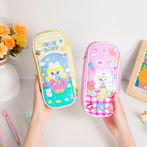 신학기 pvc 투명 필통 파우치 학생 펜슬 케이스 투명pvc필통 파우치형, 1개, 레인보우퍼플