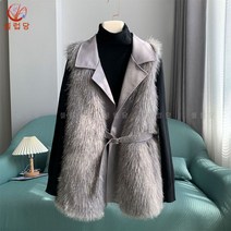 셀럽당 여성 뽀글이 베스트 겨울 모조퍼 조끼 민소매코트