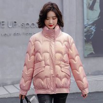 심플 후리스 다운 패딩 점퍼 루즈핏 하이넥 웰론 숏 패딩 자켓