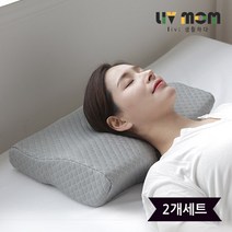 [리브맘]3D 메모리폼 누빔 경추베개 1+1, 그레이