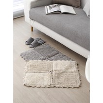 레트로 자수 발매트 현관 주방 발러그 침실바닥 여대생방꾸미기 다용도실, 그레이