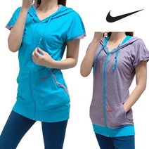 [나이키] 여성 CONQUERER DROP 양면 반팔 후드 집업 롱 자켓 373727-46