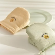 스마일 자수 주방장갑, 민트