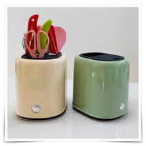 멀티 주방 칼꽂이 칼블럭 겸 수저보관 수저통 수저통, 아이보리