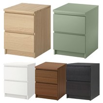 이케아 MALM 말름 2칸 서랍장/수납장/협탁/보조테이블/사이드테이블/선반, 화이트_103.546.42