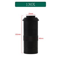 산업 비디오 현미경 카메라 대물 렌즈 180 배수 조절 초점 180X 130X C-MOUNT HDMI VGA 카메라 YIZHAN, 01 130X, 한개옵션1