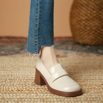 여성 가보시 키높이 빅사이즈 앵글부츠 킬힐 워커힐 인박카001 라파예트 특허 가죽 두꺼운 굽 높은 굽 신발 2023 새로운 방수 플랫폼 강화 두꺼운 밑창 사각형 머리 두꺼운 굽 단일 신발 여성