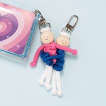 [바보사랑] 율아트 걱정인형 마크라메 열쇠고리 키링 만들기 세트, 비비드