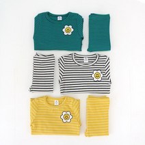 국산 동대문 보세 고퀄 아동복 플라워 단가라 스판 골지 실내복 상하세트 꽃자수 홈웨어