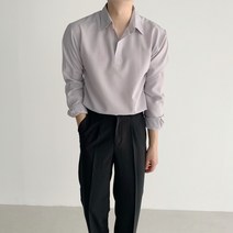 남자셔츠 링클프리 헨리넥 반오픈 남성남방