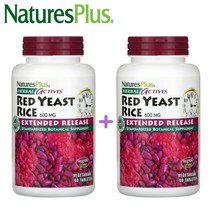 (1+1) 네이처스플러스 Red Yeast Rice 홍국 쌀 모나스쿠스 퍼퍼루스 600mg 60 베지 타블렛 2팩