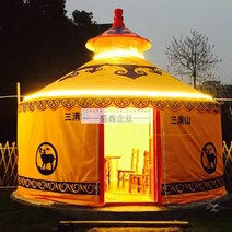 몽골게르텐트 유르트 농가 대형 휴일 바베큐 케이터링 천막 따뜻한 캐노피 호텔 캔버스, 11. 고급스럽게 칠해진 대나무 모델은 직경이 7미터이