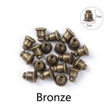 200 개 몫 총알 귀 플러그 골드 실버 도금 금속 귀걸이 다시 스 터 드 설정 기본 공급 5x6MM 126378, 청동