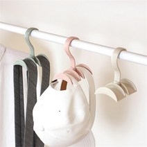 파스텔 옷장속 행거에거는 회전 핸드백 가방걸이 3개 공간절약 주방도구 락카용 원룸, 그린