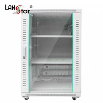 랜스타 LS-1000H 18U 강화유리 허브랙 네트워크 장비 보관함 아이보리 1000x600x600