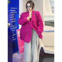 여성 트위드 자켓 2023 봄과 가 스타일 유럽 역 ​​디자인 틈새 목적 원시 가장자리