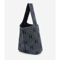헤지스 네이비 시그니처 패턴 니트 숄더백 L
