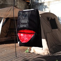 프리미엄 구스 다운 캠핑 침낭 완벽차단 사각형 머미형 거위털, 1_사각형_블랙 레드1200