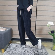 상상그이상 여성용 파스텔 벨벳 골지 와이드 팬츠