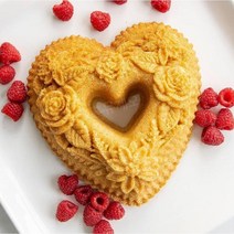 장미 하트 파운드 케익 베이킹 휘낭시에 팬 성형 틀 1구 신형, 장미 하트 1구 신형