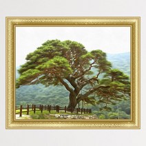 iv307-건강과장수의상징_소나무_창문그림액자(중형), F타입브라운우드