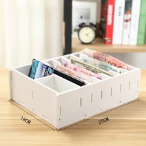 JINGHENG 세이프박스 비상금 지폐 보관함 현금 보관 통 금전함, 잔돈상자 스몰 8칸