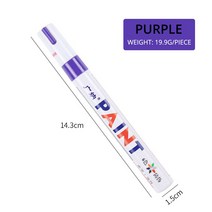 편리한차량도색 1pcs 흰색 방수 자동차 휠 타이어 유성 마크 펜 자동 고무 페인트 CD 금속 영구 마커 낙서 터치 최대 셀프차량도색, 11 보라색