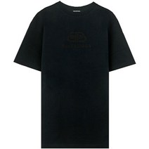 발렌시아가 19FW 583214 TFV65 8060 BB 로고 엠보 오버사이즈 라운드 반팔티셔츠 네이비 남성 티셔츠 TR
