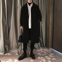 2020 봄 가을 트렌치코트 남자 중 무릎 기장 오버핏 코트 트렌드 멋쟁이 남자 루즈핏 코트 패션 심플