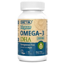 DEVA 비건 비타민 해조류 DHA 200mg 90캡슐 해외, 1개