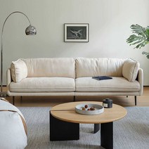 북유럽 기능성 패브릭 소파 거실 방수 3인 4인 쿠션, 3인 2.1미터(올인원) 크림색