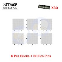 호환블럭 중국레고 65803 브릭 43 16x16 베이스 플레이트 빌딩 블록 MOC 부품 세트 DIY 장난감 98138 픽셀 아트 그림 핀 420 개 도매, 8.6Pcs White
