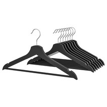 [이케아] 원목 나무 옷걸이 - 부메랑 2세트 (16개) / 내추럴 검정 하양 / Natural Black White / Clothes Hanger - Bumerang, 검정 (Black)