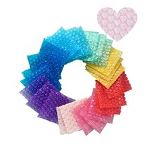 홈스윗홈 컬러 하트 뽁뽁이 포장 봉투 택배 에어캡 선물포장 30개, 10cm×10cm, 핫핑크