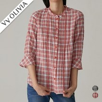 인디안 [비비올리비아] 선염 체크무늬 블라우스 VVCNLXM4161