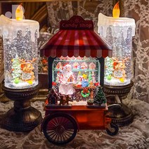 본디자인랩 산타의 캔디 마차 카트 크리스마스 오르골 스노우볼 무드등, 산타의 캔디 마차 ( 21524B )