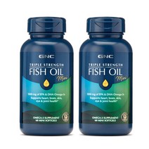 GNC 트리플 스트렝스 피쉬 오일 1000mg EPA DHA 오메가-3 소프트젤, 2병