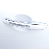 JSTAR 제네시스 공용 G80 GV70 GV80 V90 6D카본 도어외캐치 포인트 레터링 몰딩 손잡이 문콕방지, 실버카본(4P)