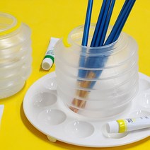 사각물통 달리물통 미술용 수채화물통 꽃잎물통, 미술 자바라 물통 소형