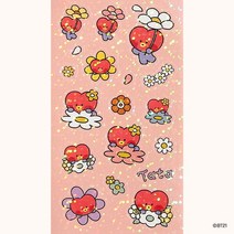 BT21 홀로그램 스티커 [해피플라워]- 타타(TATA) 방탄굿즈 데코 폰꾸, 타타TATA