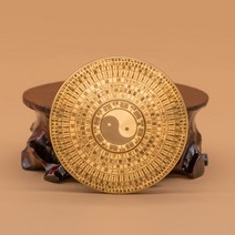 풍수나침반 패철 풍수지리황금나침반 회전식 풍수 나침반 중국어 태극권 bagua 황동, 없음, 1개