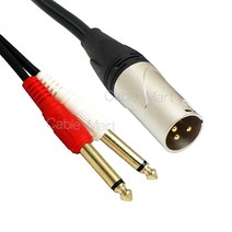 HA41 캐논 XLR/숫 - 2모노 5.5(6.3) TS 변환 케이블 오디오 앰프 믹서 스피커 음향 연결선, 1.5M, HA41 캐논-2모노5.5