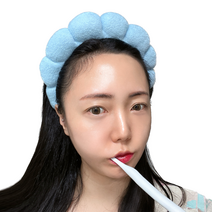 압투스 세안 세수 클렌징 미용 헤어밴드 머리띠 1+1 유튜브 틱톡 릴스, 2개, 블루